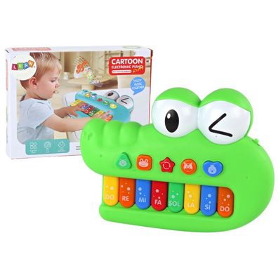 LeanToys Pädagogische Klavierorgel, grünes Krokodil, Licht/Sound