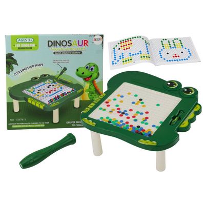 LeanToys Pädagogische Magnetische Tabelle Dinosaurier Puzzle Pad Grün