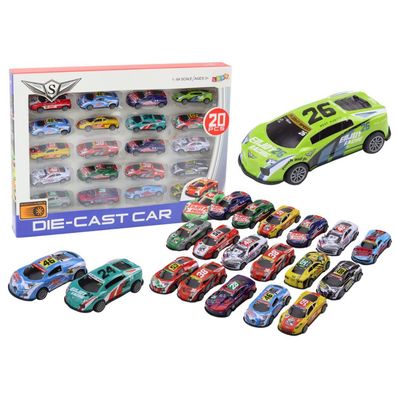 LeanToys Set Kombi-Rennsportwagen 1:64 20 Stück