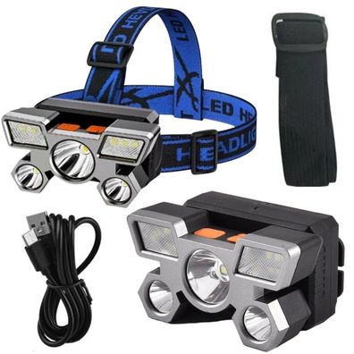 LeanToys LED-Stirnlampe, vier Beleuchtungsmodi, verstellbares Stirnband, wasserdicht
