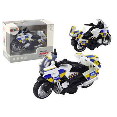 LeanToys Polizeimotorrad mit Friktionsantrieb Batteriebetriebene Licht/Sound