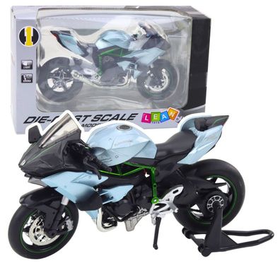 LeanToys Metall Sport Motorrad Licht/Sound Silber 1:12