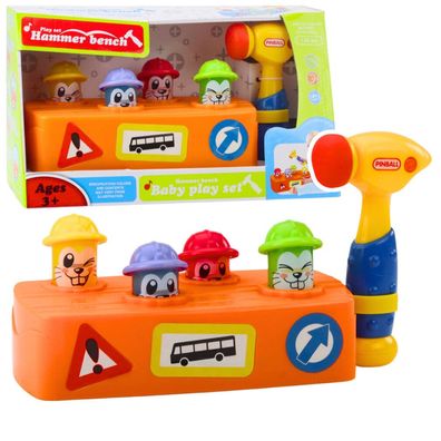 LeanToys Hamster Road Robots Interaktiver Farbiger Hammer Spielzeug