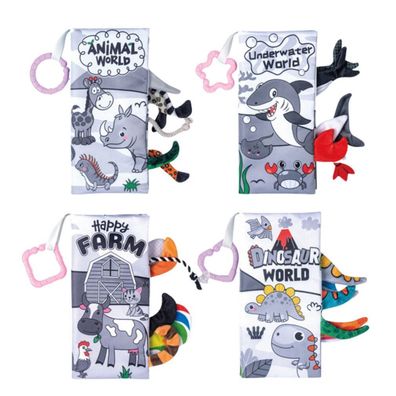 LeanToys Set Von Weichen Pädagogischen Sinnesbüchern Für Kleinkinder 4Pcs