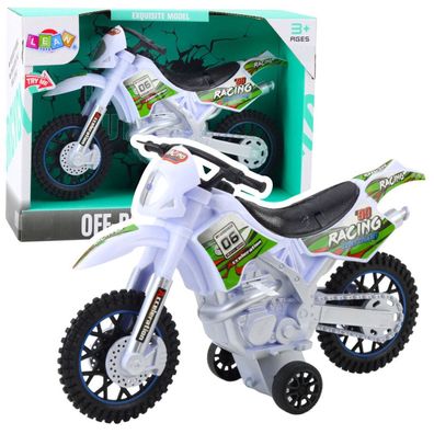 LeanToys Off-Road Cross-Country-Motorrad-Antriebslichter Sounds Weiß