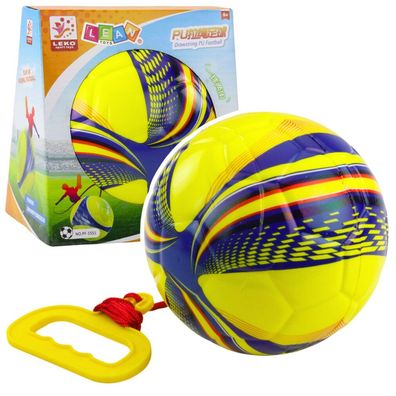 LeanToys Schaumstoffball An Einer Schnur Mit Kordelgriff Gelb 14Cm