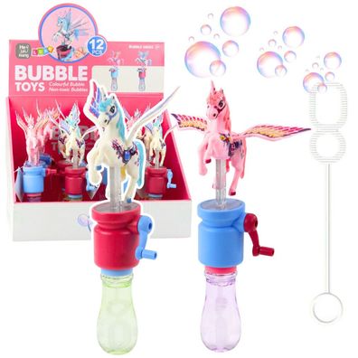 LeanToys Seifenblasen Einhorn Moving Wings Kurbel 23Cm Mix