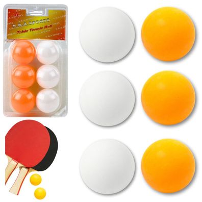 LeanToys Ping Pong Bälle Sport Weiß Orange 6Pcs