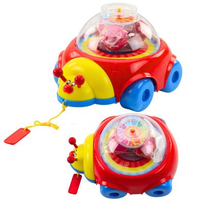LeanToys Marienkäfer Nachziehspielzeug Mit Kugeln Und Uhr Bunt