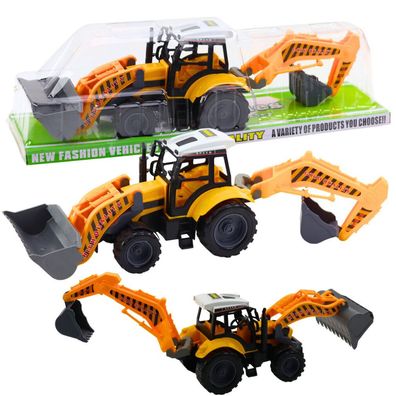 LeanToys Großer Landwirtschaftlicher Bagger Bau Lader Mobil Gelb