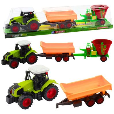 LeanToys Bauernhof Traktor Anhänger Kipper Truck Set