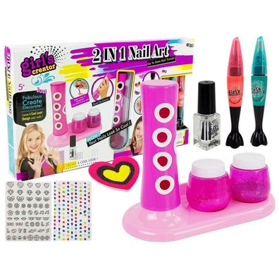 LeanToys Nagellack-Set Glitzerspender Farbige Sticker