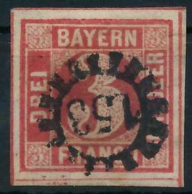 BAYERN Mühlradstempel AUF Nr 9 gMR 153 zentrisch gestempelt X6DE2D6