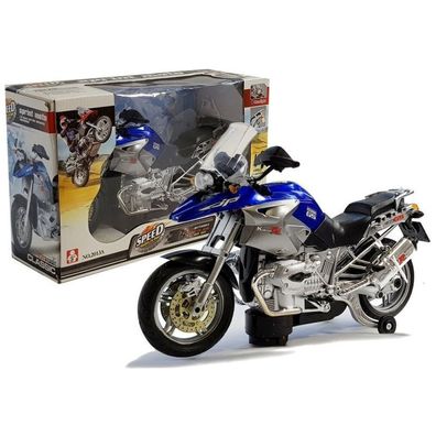 LeanToys Battery-operated Motorcycle with Lights and Music Blue