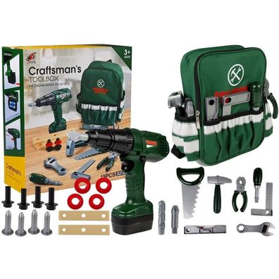 LeanToys DIY Rucksack Werkzeugset Bohrer Schraubendreher für Kinder XL