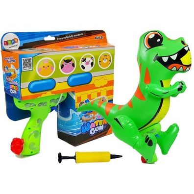 LeanToys Große aufblasbare Dinosaurier-Wasserkanone