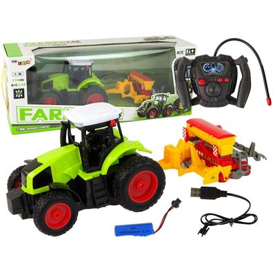 LeanToys Landwirtschaftlicher Traktor mit Ballenpresse R/C 1:16 Grün