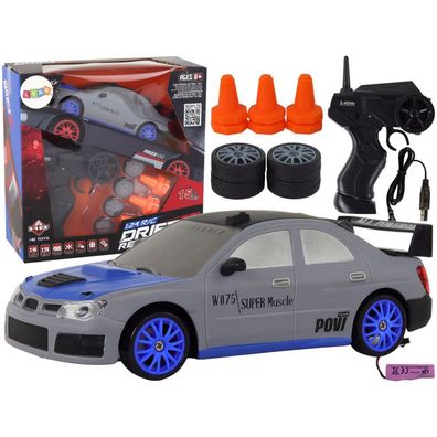 LeanToys Ferngesteuerter Sportwagen R/C 1:24 Grau Austauschbare Räder