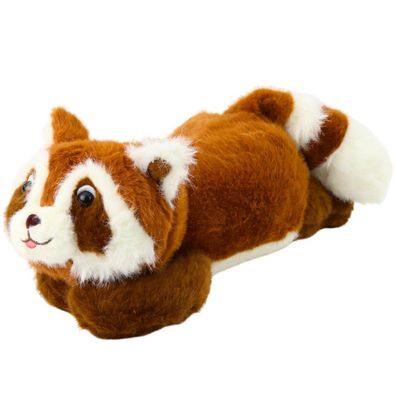 LeanToys Plüsch Maskottchen Kuscheliger Brauner Waschbär Liegend 30Cm