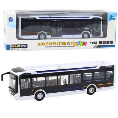 LeanToys METALL-STADTBUS MIT SOUND UND LICHT 1:42
