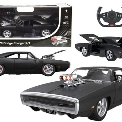 LeanToys RC Auto 1:16 Ferngesteuerter Dodge Charger R/T Öffnungsteile Schwarz