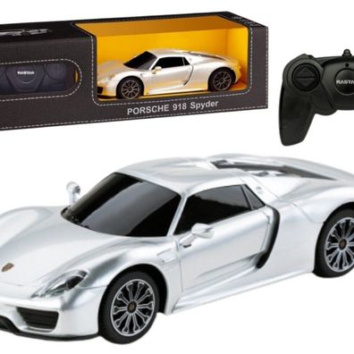 LeanToys RC Sportwagen 1:24 Ferngesteuerter Porsche 918 Spyder Silber
