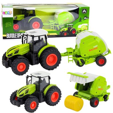 LeanToys RC-ferngesteuerter Landwirtschaftstraktor mit Ballenpresse 1:24