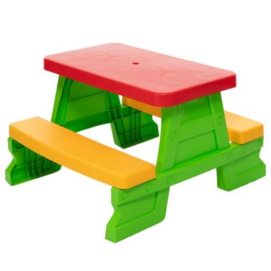 LeanToys Dorex Grünes Gartentisch- und Bank-Set für Kinder 5067