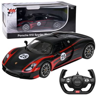 LeanToys Porsche 918 Spyder Performance ferngesteuertes RC-Auto Schwarz Rastar 1:14