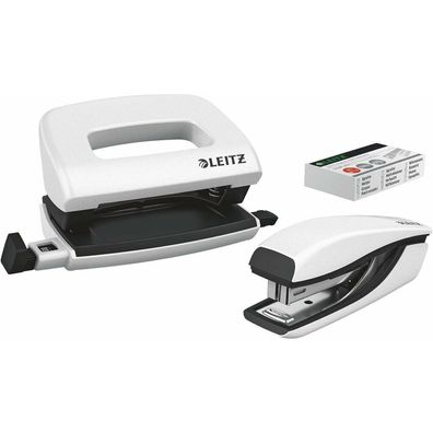 Locher/Heftgeräteset NeXXt WOW Mini 5561 perlweiß Art. 5060/5528 Heftklammern No10