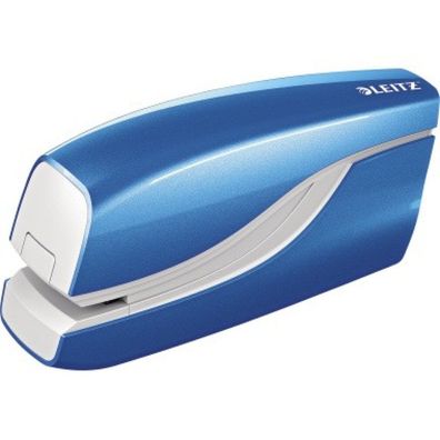 Leitz Elektroheftgerät WOW 5566 blau metallic 10Blatt Springfachmechanik