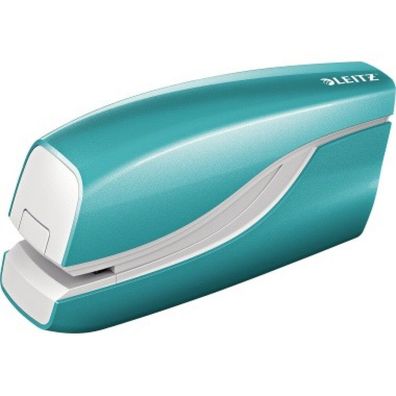 Leitz Elektroheftgerät WOW 5566 eisblau metallic 10Blatt Springfachmechanik