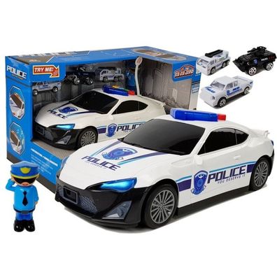 LeanToys Auto Garage Polizei Klein Sound Licht Polizeiauto Modell Effekte Set