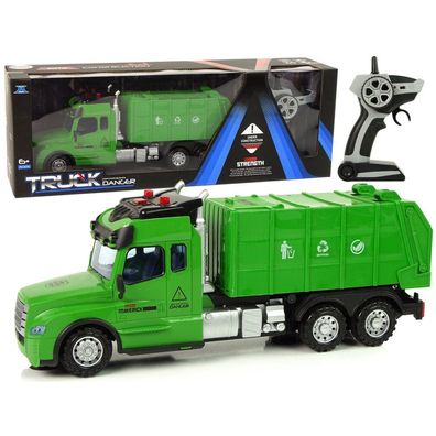 LeanToys Ferngesteuert Müllwagen leuchtet Geräusche Fahrzeug Sounds Spielzeug