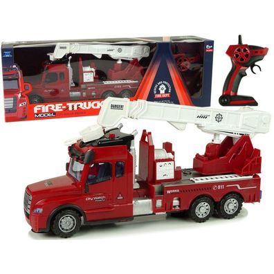 LeanToys Ferngesteuert Feuerwehrauto Licht/Sound RC Auto Spielzeug LED