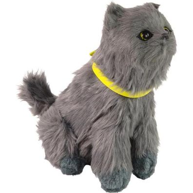 LeanToys Interaktive Plüschkatze Weiches Fell Kopf streicheln & Funktionen entdecken