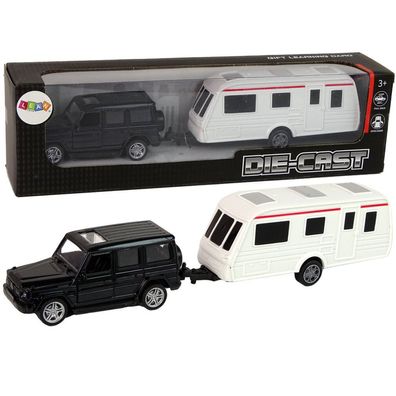 LeanToys Geländewagen SUV Anhänger Wohnmobil Outdoor Camping Fahrzeug Spielzeug
