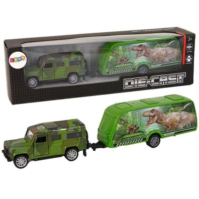 LeanToys Jeep-Fahrzeugset Dinosaurier Anhänger Camper Auto Aufkleber Set Jeep