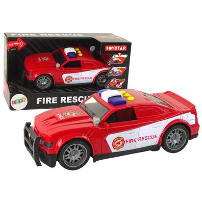 LeanToys Feuerwehrauto Licht/Sound Fahrzeug Spielzeug Rettungsfahrzeug Auto