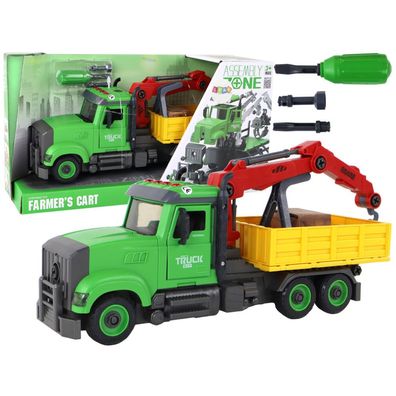LeanToys Fahrzeug-Kippkran Muldenkipper Kran Spielzeug Truck Friktionsantrieb