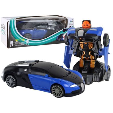 LeanToys Roboter-Auto Bugatti Blaulichteffekte 2in1 Auto Roboter Lichteffekte