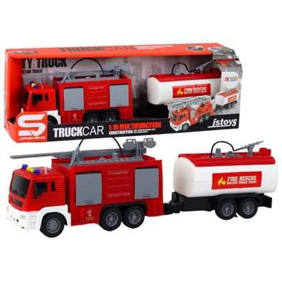 LeanToys Müllwagen Kran Reibungsantrieb Spielzeug LKW Set Sounds Müllcontainer