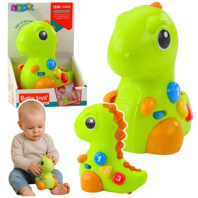 LeanToys Interaktives Spielzeug Dinosaurier auf Rädern + Licht/Sound