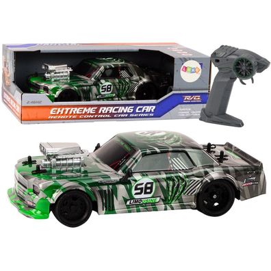 LeanToys Ferngesteuertes RC Drift-Auto 1:16 mit Gummirädern, grün
