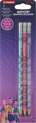 Stabilo - Bleistift mit Radierer - KPop Demon Hunters 4930/3-2 3er Pack