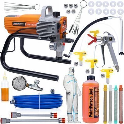 Rosfix Set Farbspritzgerät Tornado RT1 1800W 22MPA 2,2L/min | Zubehör