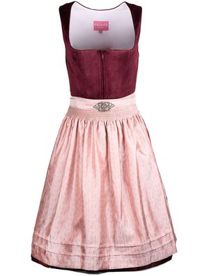 Dirndl Aurela 60cm Länge bordeaux - Größe: 38