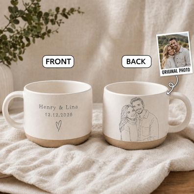 Personalized Portrait For Couple Tasse Personalisiert, Hochzeitsgeschenk Brautpaar
