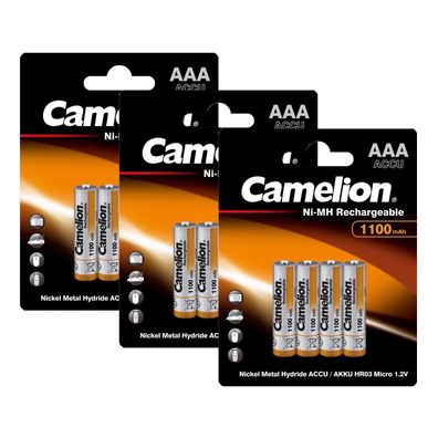 12 Stück Camelion Akku 1,2V 1100mAh Micro AAA HR03 NiMH 1,2 V Telefon Siemens