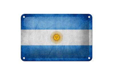 Blechschild Flagge Argentinien Fahne, 3 vers. Größen, Spruch